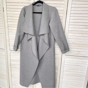Gray Waterfall Long Coat Jacket